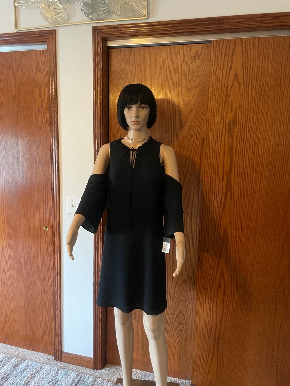 NWT/ Mossino black cold shoulder dress